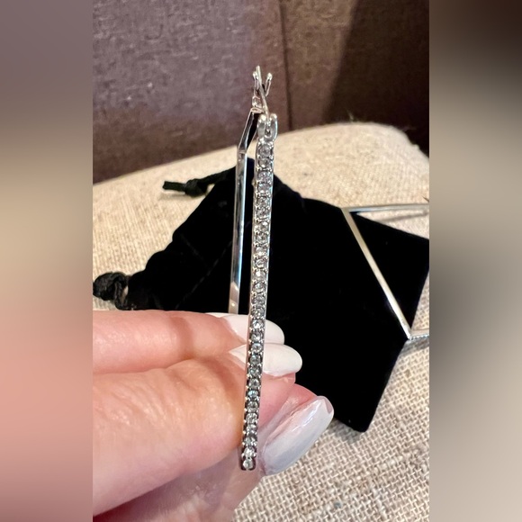 Silver/rhinestone earrings - Picture 3 of 11